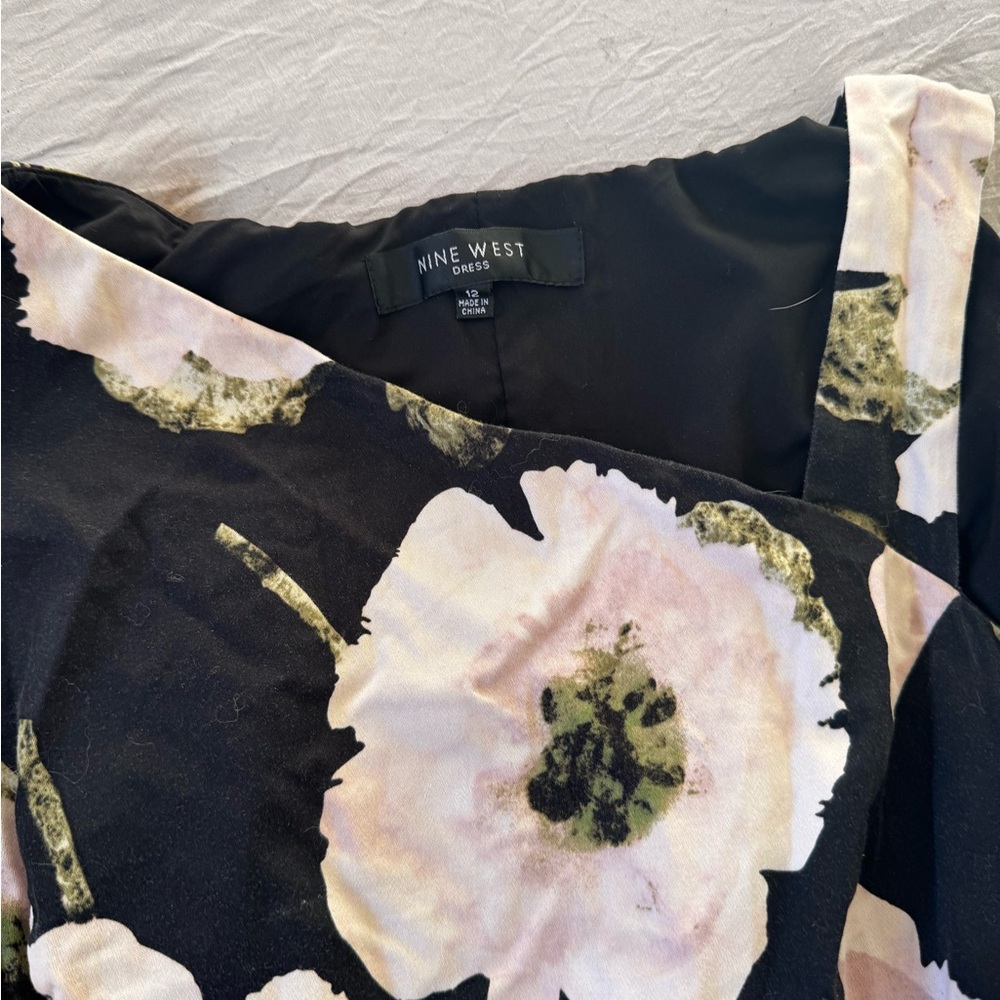 Nine West Black and Cream Floral Dress